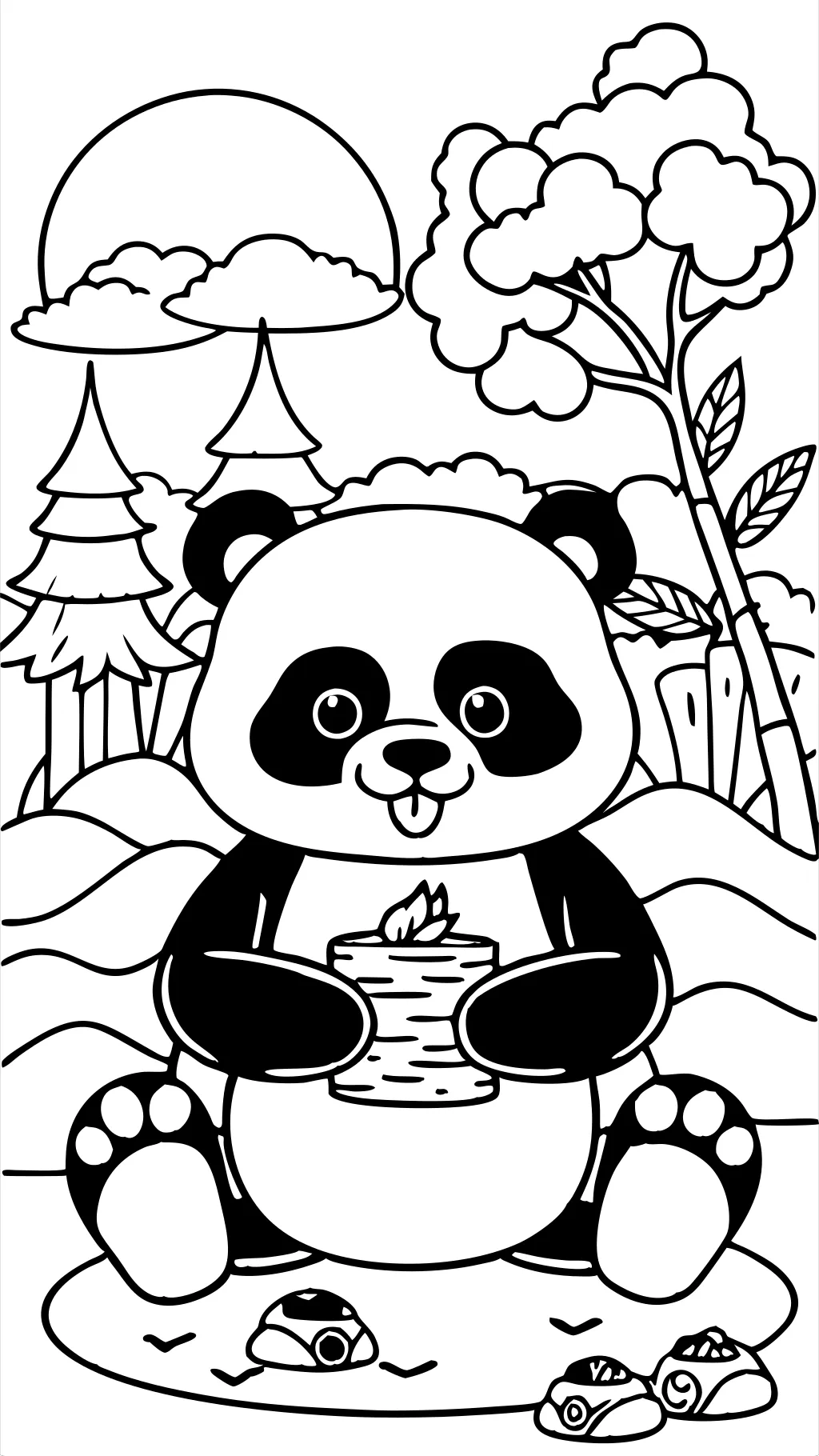 páginas para colorear de panda